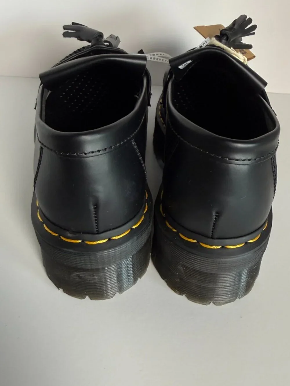 Dr. Martens Adrian Quad Platform Loafers Tassle Black 7 Mens/8 Ladies NEW